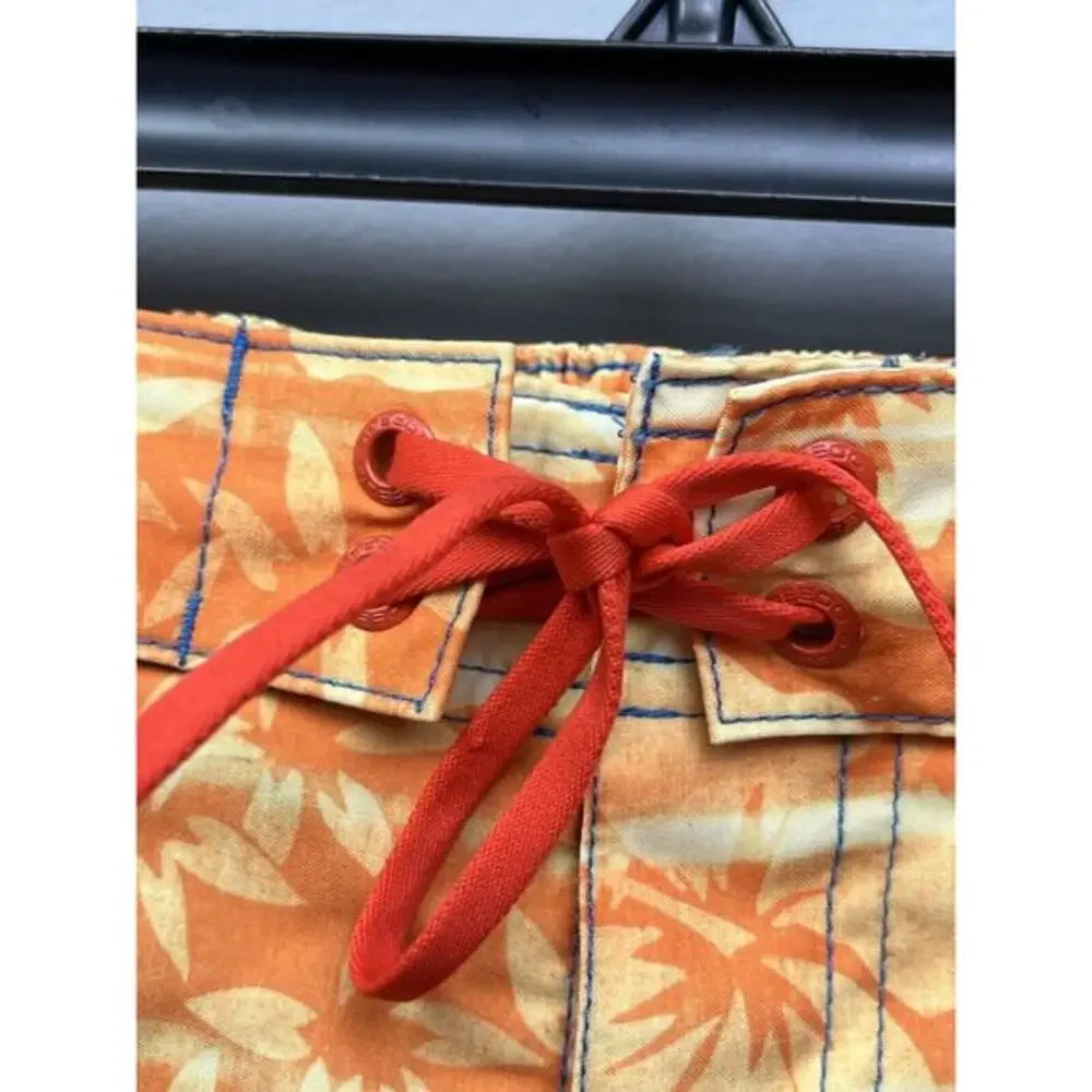 Speedo Swim Trunks‎ Mens XL Board Shorts Floral Orange/Blue 36 Waist Lined